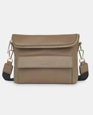 Whistles Leather Crossbody Bag Taupe Pebbled Shoulder Bag Women One Size