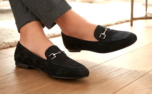 Black horsebit loafers - black,