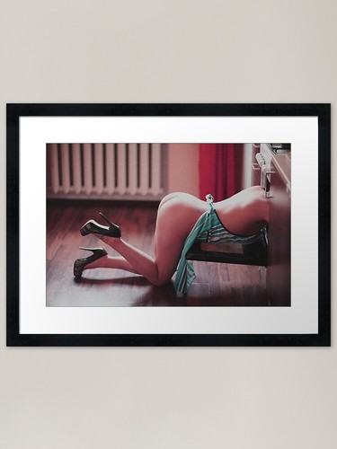 Naked cleaning framed art - naked,