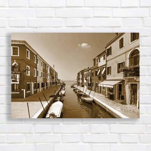 Burano island canal - canal, sepia