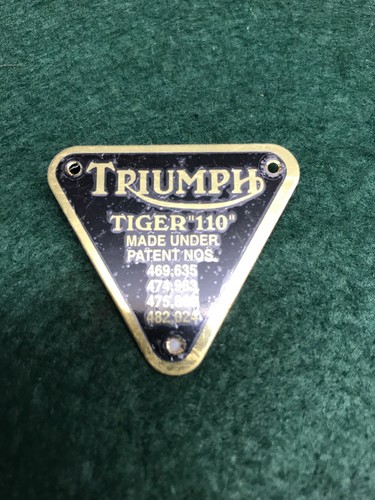 Triumph t110 patent plate - triumph,