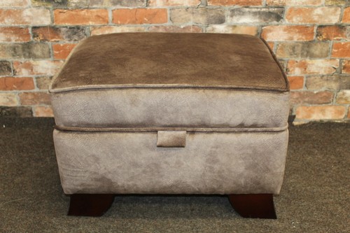 Beige storage footstool - beige,
