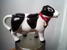 Cow Creamer With Lid  black &