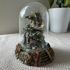 Violet Schwenig Cobblestone Bridge Cottage Hand Painted with glass dome and box