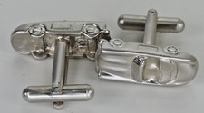Cufflinks Mercedes SL 300 Car Pair Silver Tone Cabriolet Retro
