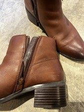 Women’s Brown Leather Zip Boots TU Size 6 Uk with Comfort Insole