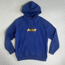 Palace Hoodie Mens Large Blue Metal Hood Spellout Pullover Skate Y2K Streetwear