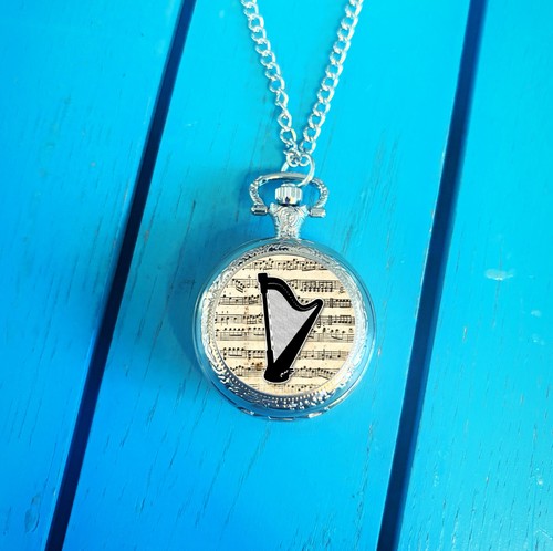 Harp pocket watch - harp, watch.