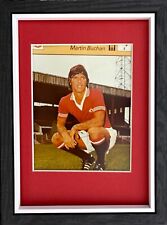 Martin Buchan Manchester United Legend 100% Hand Signed Framed Photo & COA