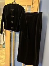 VINTAGE Debenhams SKIRT JACKET SUIT Black EVENING WEDDING GOTH Victorian