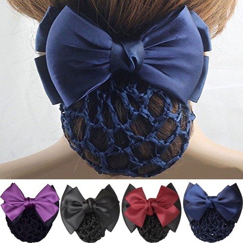 Satin hairnet bowknot decor - bowknot,