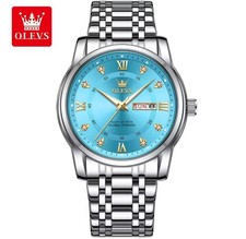OLEVS Mens Luxury Wristwatch Stainless Steel Quartz Waterproof Luminous Watch UK