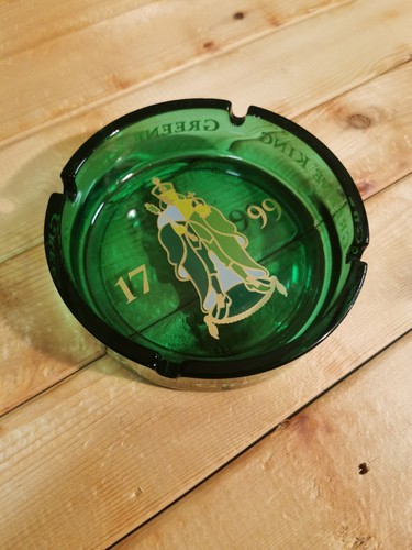 Vintage green king pub ashtray - green,