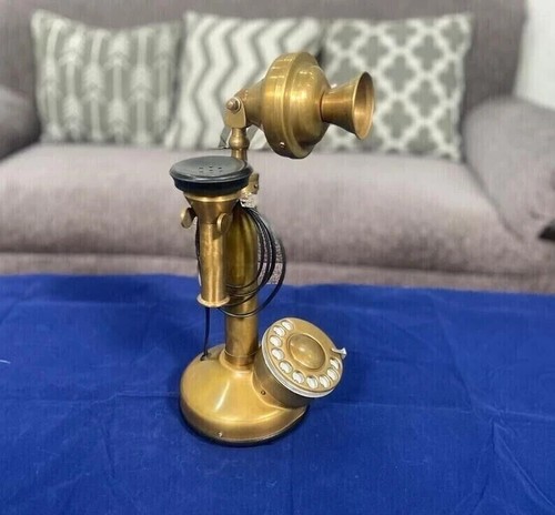 Vintage antique brass landline - vintage,