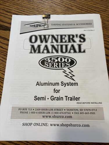 Shurco tarp 3500 series - shurco,