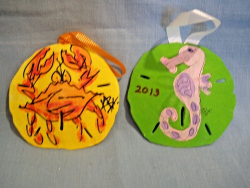 Pair hand painted - hand, sand