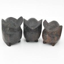 3x VTG Hand-Carved Hardwood