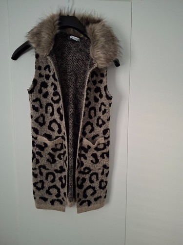 Longline knitted girls gilet - longline,