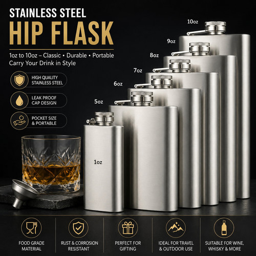 10oz stainless steel hip - stainless,