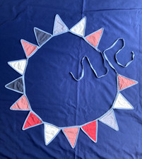 Laura Ashley Blue & Red Patterned Fabric Bunting (3.3 m) - Very Good Condition