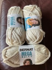 Bernat Mega Bulky Yarn 200g x 3 in Aran (Cream) free pattern on labels