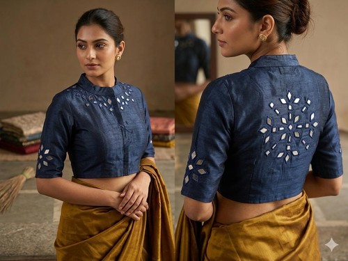 Blue readymade mashru - readymade,