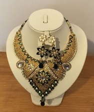 Indian Bridal Tribal Dance Ethnic Mughal Necklace Set Costume Jewellery