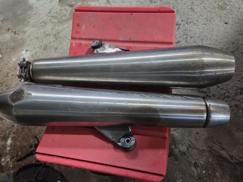 Triumph exhaust cans stainless - triumph,