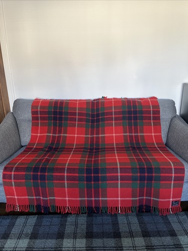 Vtg red fraser tartan travel - vtg,