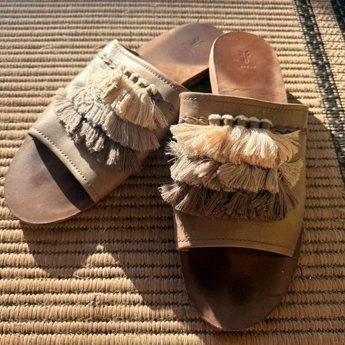 Frye brielle fringe slide - brielle,