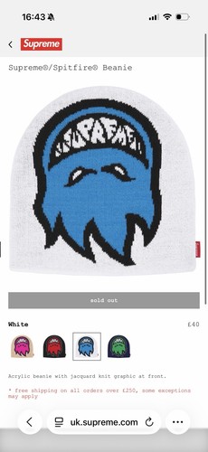Supreme spitfire beanie white - spitfire,