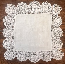 Antique Table Mat Doily Damask