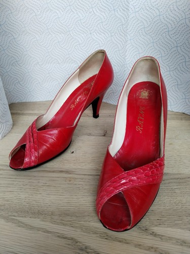 Vintage 80s rayne red leather - vintage,