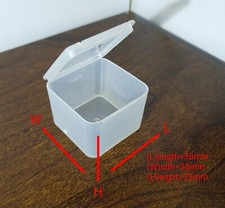 10 pcs Small Clear Plastic Storage boxes, HINGED Clip Lid *refurbished