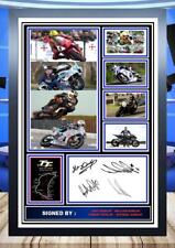(61 joey william robert michael dunlop signed a4 photograph/framed/unframed pp