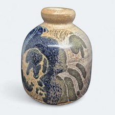 MCM Studio Pottery Short Posy Vase By Diana Worthy for Crich Pottery Derbyshire