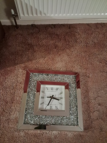 Silver wall clock - wall,