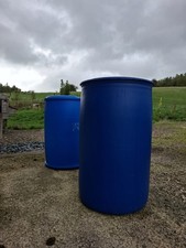 45 Gallon Plastic Blue Drum
