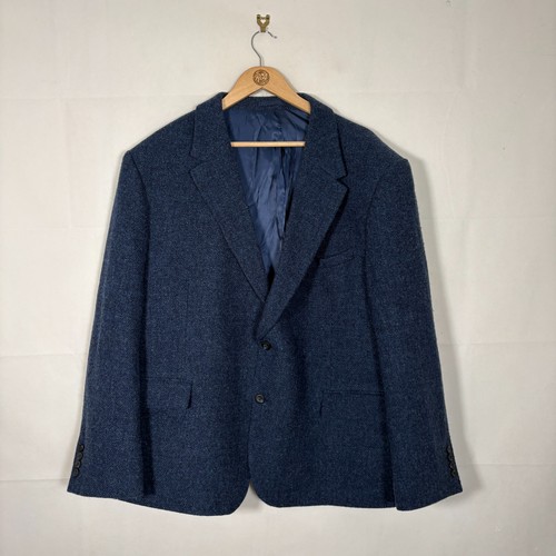 Harris tweed blazer mens blue - tweed,