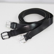 Genuine Surplus Austrian Army Black Leather Belts Metal Buckles (3262)