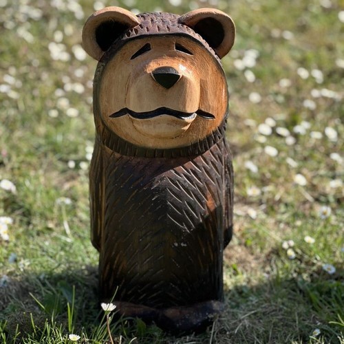 Hand carved wooden - hand, bear