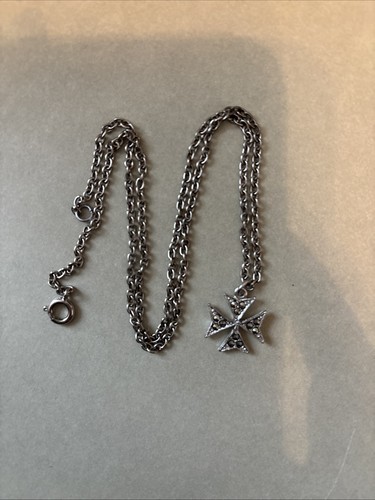 Silver maltese cross pendant - maltese,