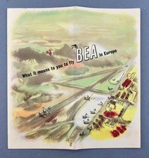 BEA British European Airways Vintage Airline Brochure Vickers Viking Route Map