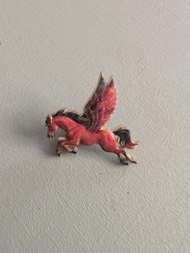 Reddish brown winged horse pin - horse,