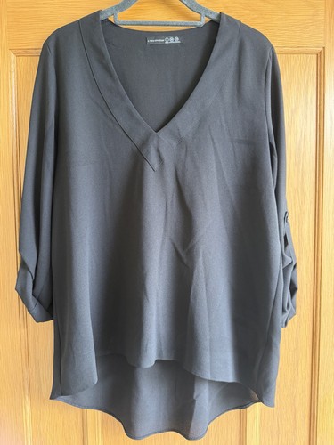 Black chiffon blouse top size - black,