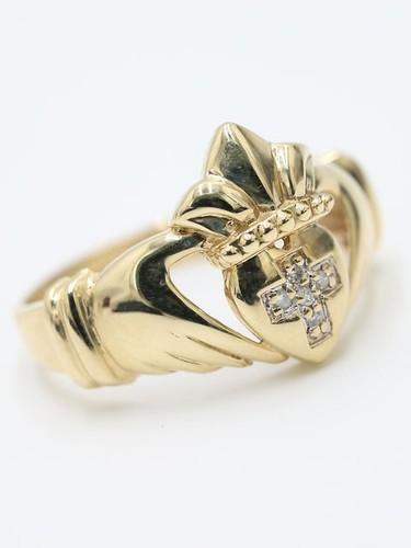 9ct irish yellow gold claddagh - 9ct,