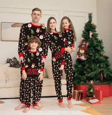 UK Family Matching Christmas Pyjamas Adult Kids Xmas Nightwear Pajamas Pjs Set