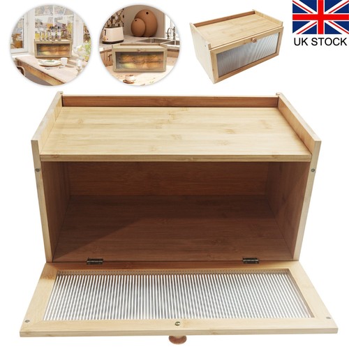Wooden bamboo bread bin - bread,