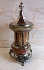 Vintage Stunning Onyx Swiss Reuge Musical Carousel lipstick or Accessorie holder