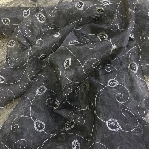 Embroidered pacific organza - pacific,